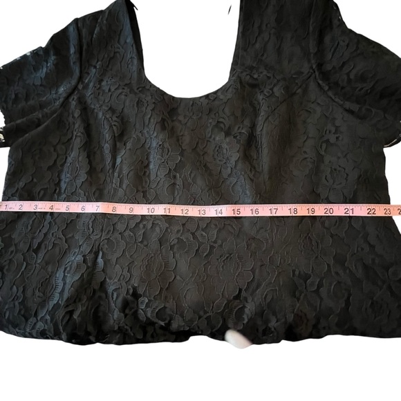 A S Elliot black lace cocktail dress with back rhinestone back accents size 24 - Picture 12 of 14